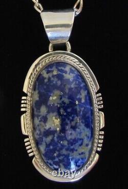 Native American Crested Butte Lapis Lazuli Necklace 18L Signed Larson Lee