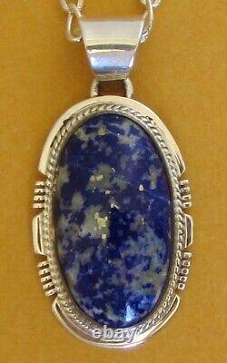 Native American Crested Butte Lapis Lazuli Necklace 18L Signed Larson Lee