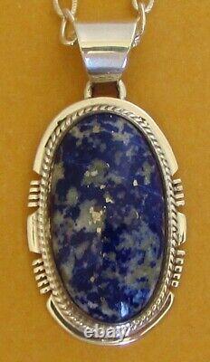 Native American Crested Butte Lapis Lazuli Necklace 18L Signed Larson Lee