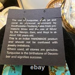 Native American Genuine Turquoise Hand Created 3 Dangle Earrings Genuine Stone
