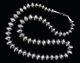 Native American Graduated Navajo Pearls Necklace Sterling Silver Stamped 27 Inch