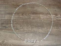 Native American Hand Made Sterling Silver 24 Chain Link Necklace Sally Shi