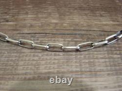 Native American Hand Made Sterling Silver 24 Chain Link Necklace Sally Shi