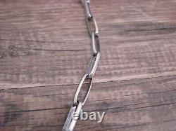 Native American Hand Stamped 23 Sterling Silver Chain Link Necklace Shirley
