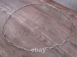 Native American Hand Stamped 23 Sterling Silver Chain Link Necklace Shirley