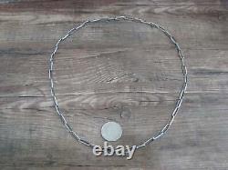 Native American Hand Stamped 23 Sterling Silver Chain Link Necklace Shirley
