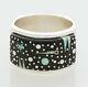 Native American Handmade Sterling Silver With Night Sky Inlay Ring Size 10