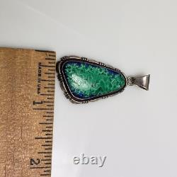 Native American Henry Yazzi Navajo Azurite Malachite Chrysocolla Pendant