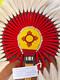 Native American Horsehair Bustle W Beadwork Navajo Regalia Red And Yellow