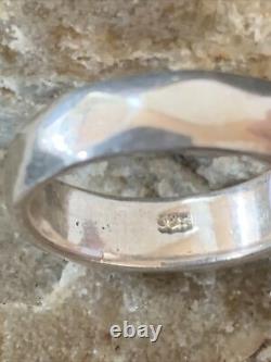 Native American Indian Navajo Womens White Sterling Silver Ring Size 7 01734