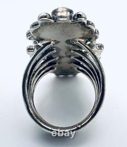 Native American Kathleen Chavez Navajo Sterling Silver Turquoise Ring Sz. 7