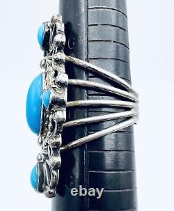 Native American Kathleen Chavez Navajo Sterling Silver Turquoise Ring Sz. 7