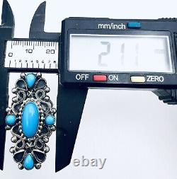 Native American Kathleen Chavez Navajo Sterling Silver Turquoise Ring Sz. 7