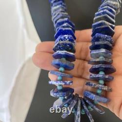 Native American Lapis Turquoise Sterling Silver Necklace Navajo Pearls 01891