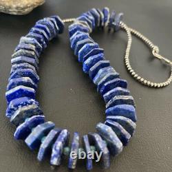 Native American Lapis Turquoise Sterling Silver Necklace Navajo Pearls 01891