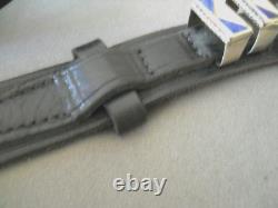 Native American Lapis & White Shell Sterling Silver Ranger Set Black Belt Sz 28
