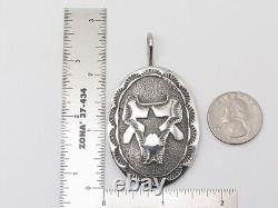 Native American Large Sterling Silver Pendant Navajo Handmade