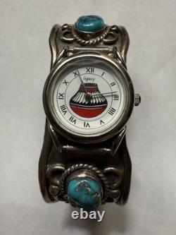 Native American Legacy Concho Sterling Silver Turquoise Watch