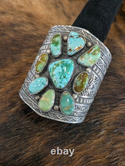 Native American Made Royston Turquoise And Sterling Cuff By Sunshine Reeves