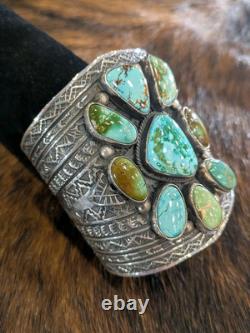 Native American Made Royston Turquoise And Sterling Cuff By Sunshine Reeves