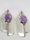 Native American Michael Nez Sterling Silver Charoite Navajo Statement Earrings