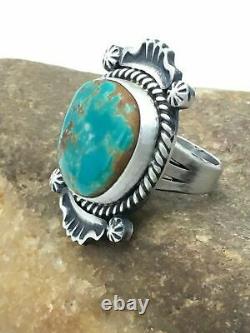 Native American NAVAJO Sterling Silver Royston Turquoise Ring Set 7 Opt