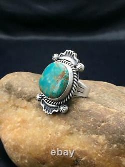 Native American NAVAJO Sterling Silver Royston Turquoise Ring Set 7 Opt