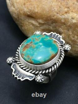 Native American NAVAJO Sterling Silver Royston Turquoise Ring Set 7 Opt