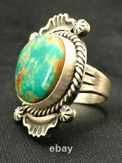 Native American NAVAJO Sterling Silver Royston Turquoise Ring Set 7 Opt