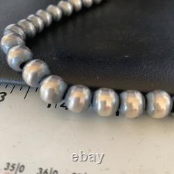 Native American Navajo 10mm Beads 7 Sterling Silver Bracelet 91007