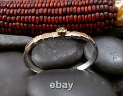 Native American Navajo 14k Gold Sterling Silver Peridot STACKING Bracelet