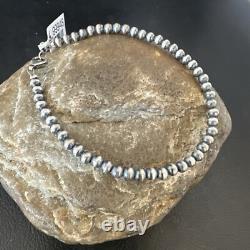 Native American Navajo 4mm Beads 8 Sterling Silver Bracelet 90408