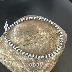 Native American Navajo 4mm Beads 8 Sterling Silver Bracelet 90408