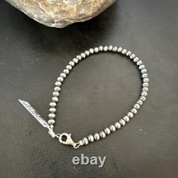 Native American Navajo 4mm Beads 8 Sterling Silver Bracelet 90408