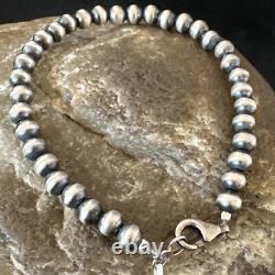 Native American Navajo 5mm Beads 7 Sterling Silver Bracelet 99957