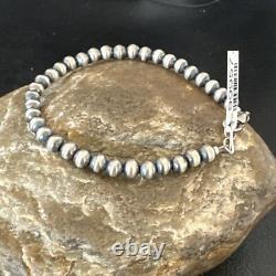 Native American Navajo 5mm Beads 7 Sterling Silver Bracelet 99957