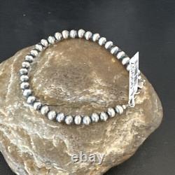 Native American Navajo 5mm Beads 7 Sterling Silver Bracelet 99957