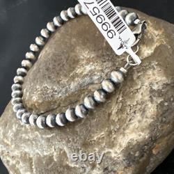 Native American Navajo 5mm Beads 7 Sterling Silver Bracelet 99957