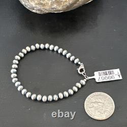 Native American Navajo 5mm Beads 7 Sterling Silver Bracelet 99957