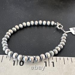 Native American Navajo 5mm Beads 7 Sterling Silver Bracelet 99957