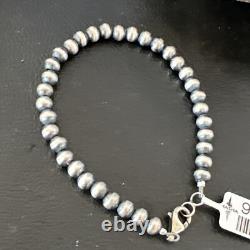 Native American Navajo 5mm Beads 7 Sterling Silver Bracelet 99957