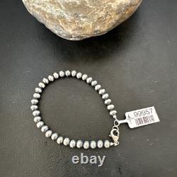 Native American Navajo 5mm Beads 7 Sterling Silver Bracelet 99957