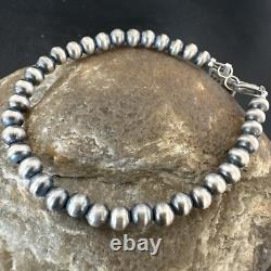 Native American Navajo 5mm Beads 7 Sterling Silver Bracelet 99957