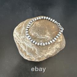 Native American Navajo 5mm Beads 7 Sterling Silver Bracelet 99957