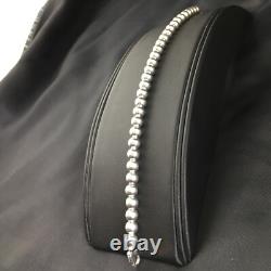 Native American Navajo 7.75 Sterling Silver Beads Bracelet 90108