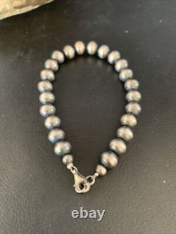 Native American Navajo 8mm Beads 8 Sterling Silver Bracelet 99988