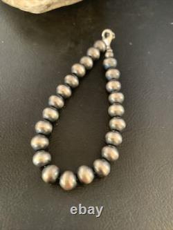 Native American Navajo 8mm Beads 8 Sterling Silver Bracelet 99988