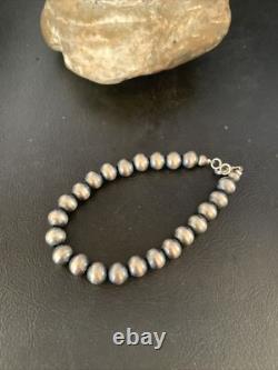 Native American Navajo 8mm Beads 8 Sterling Silver Bracelet 99988