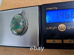 Native American Navajo 925 Sterling Silver Pendant Moses Turquoise