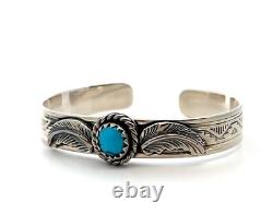 Native American Navajo 925 Sterling Silver Turquoise Cuff Bracelet 30.4g